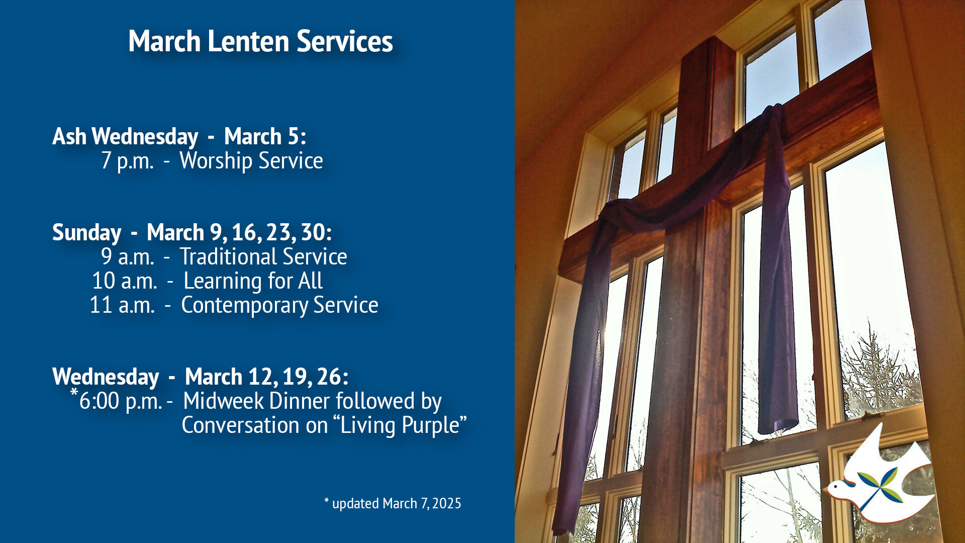 Lenten March 2025 Schedule